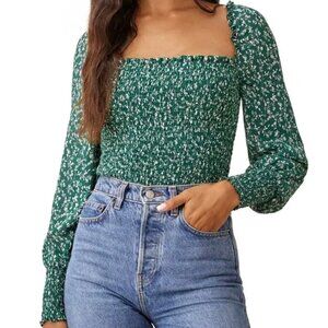Reformation green Pinto top